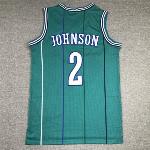 Larry Johnson 2 Charlotte Hornets M&N 92-93 Swingman Teal Jersey