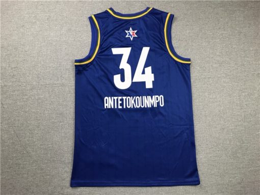 Giannis Antetokounmpo 34 Bucks Blue 2020 All-Star Game Eastern Jersey