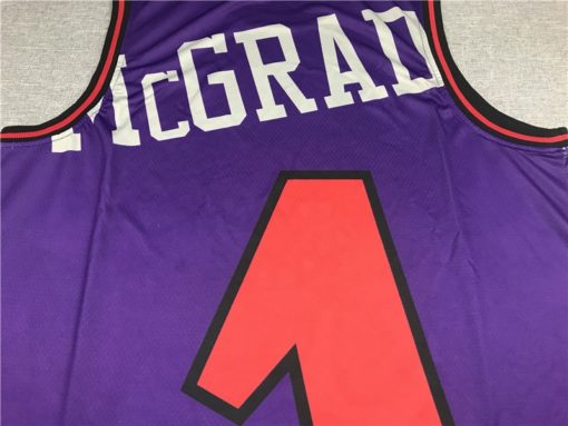 Tracy McGrady 1 Toronto Raptors Retro Team Big Face Purple Jersey