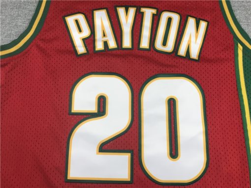 Gary Payton 20 Seattle Supersonics M&N Red HWC Jersey