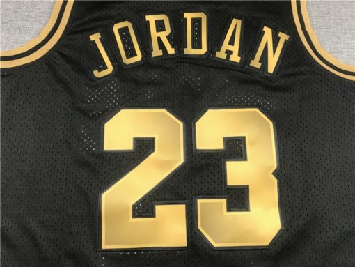 Michael Jordan 23 Chicago Bulls 1997-98 Black Gold Edition jersey