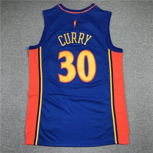 Stephen Curry 30 Golden State Warriors Royal Hardwood Classics Jersey