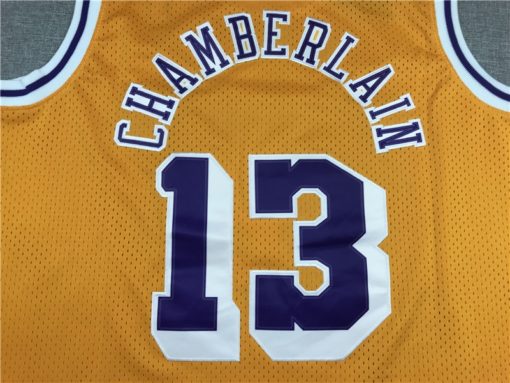 Wilt Chamberlain 13 Los Angeles Lakers Gold Hardwood Classic Swingman Jersey