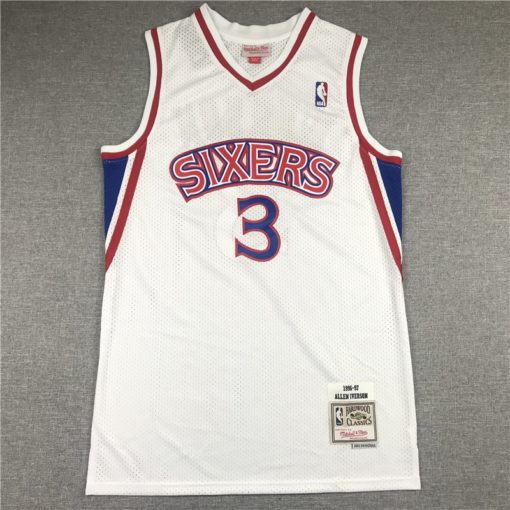 Allen Iverson 3 Philadelphia 76ers White 1996 Throwback Premium Jersey