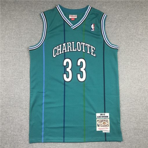 Alonzo Mourning 33 Charlotte Hornets 1992-93 Throwback Jersey