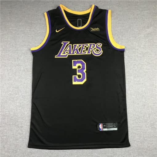 Anthony Davis 3 Los Angeles Lakers 2021 Black Earned Edition Jersey