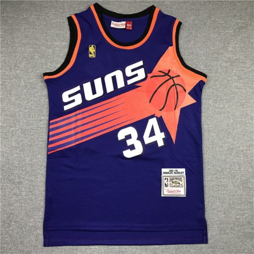 Charles Barkley 34 Phoenix Suns Purple Hardwood Classics Throwback 90s Jersey