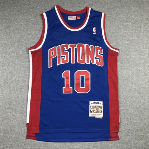 Dennis Rodman 10 Detroit Pistons Royal 1988-89 Hardwood Classics Jersey