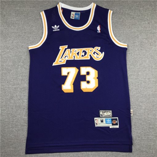 Dennis Rodman 73 Los Angeles Lakers Swingman Purple Throwback Jersey