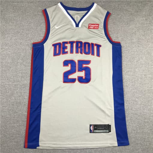 Derrick Rose 25 Detroit Pistons 2019-20 Gray Statement Jersey