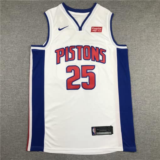 Derrick Rose 25 Detroit Pistons 2019-20 White City Edition Jersey