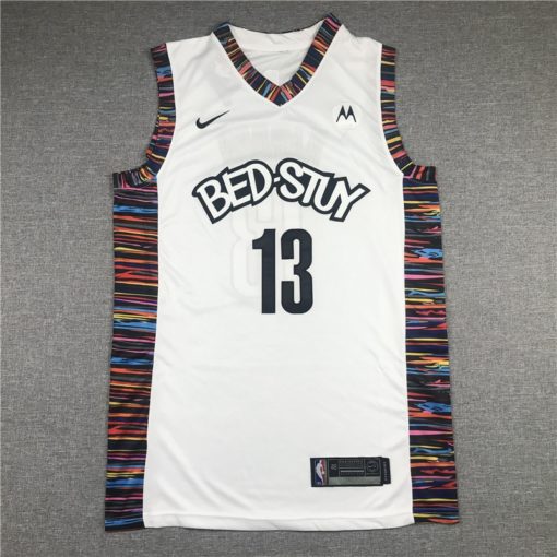 James Harden 13 Brooklyn Nets 2021 Biggie City Edition White Jersey