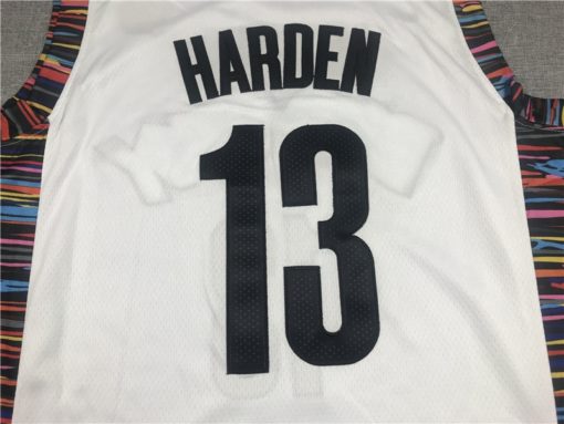 James Harden 13 Brooklyn Nets 2021 Biggie City Edition White Jersey