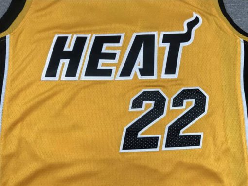 Jimmy Butler #22 Men's 2020-21 Miami Heat Yellow Jersey name