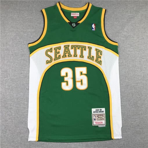Kevin Durant 35 Seattle SuperSonics Green Hardwood Classics Jersey