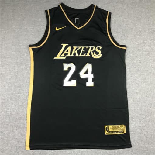 Kobe Bryant 24 Los Angeles Lakers Black Golden 2020-21 Limited Edition Jersey