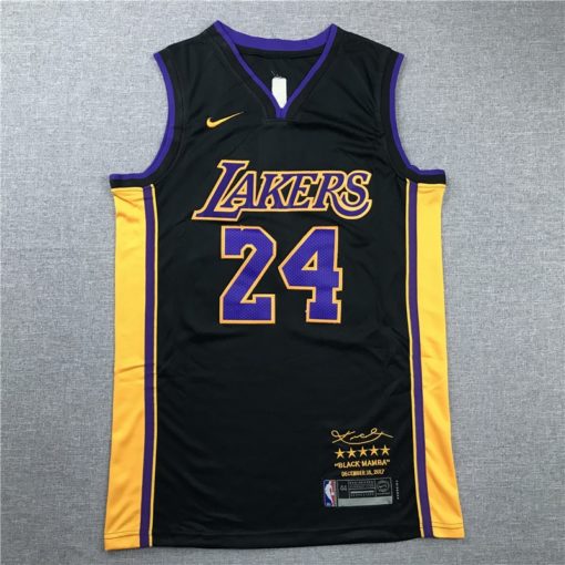 Kobe Bryant 24 Los Angeles Lakers Retro Retired Black Edition Jersey