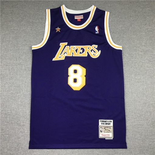 Kobe Bryant 8 All Star 1998 Game  Purple Hardwood Classics Throwback Jersey