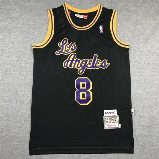 Kobe Bryant 8 Los Angeles Lakers M&N 1996-97 Black Jersey