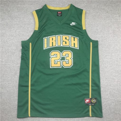 Lebron James 23 St Vincent St Mary Irish High School Green Swingman Jersey