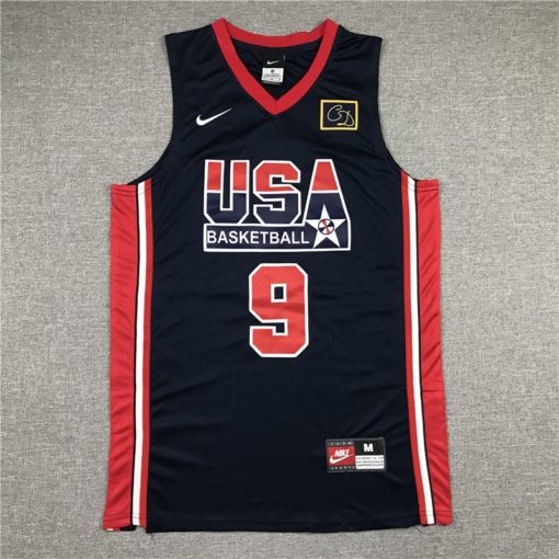 Michael Jordan 9 USA 92 Dream Team Dark Blue Jersey