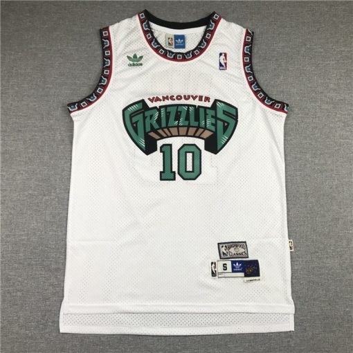 Mike Bibby 10 Vancouver Grizzlies Home 2000-01 White Swingman Jersey