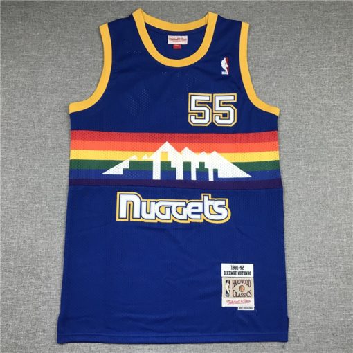 Mutombo 55 Denver Nuggets M&N Royal Blue Jersey