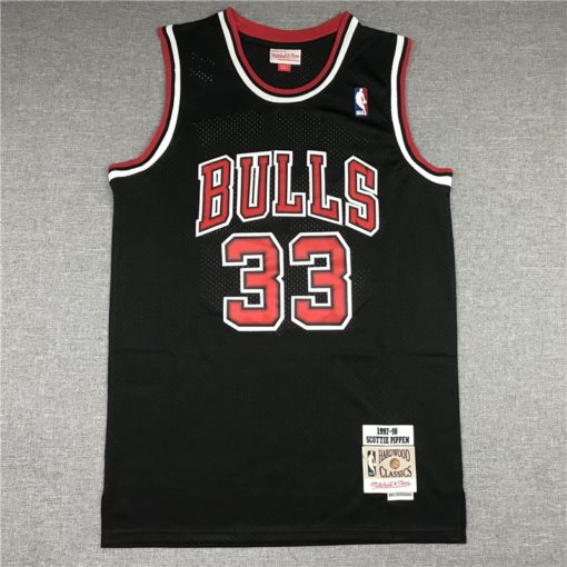 Scottie Pippen 33 Chicago Bulls Black Swingman Jersey