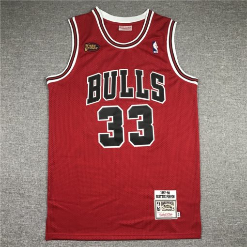 Scottie Pippen 33 Chicago Bulls M&N Red Final Swingman Jersey