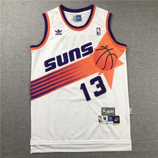 Steve Nash 13 Phoenix Suns White Throwback Jersey