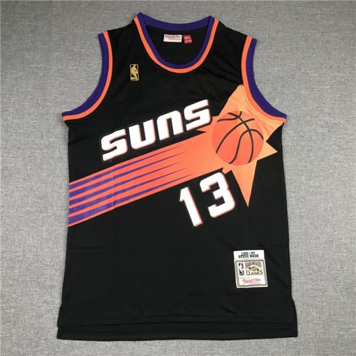 Steve Nash 13 Suns Black Hardwood Classics Throwback 90s Jersey