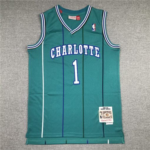 Tyrone Bogues 1 Charlotte Hornets 1992-93 Teal Hardwood Classics Jersey