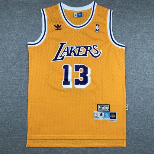 Wilt Chamberlain 13 Los Angeles Lakers Gold Hardwood Classic Swingman Jersey