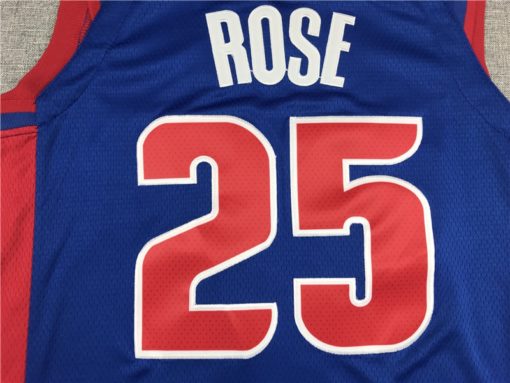 Derrick Rose 25 Detroit Pistons 2020 Blue Icon Edition Jersey