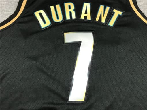 Kevin Durant 7 Brooklyn Nets Black Gold 2021 Swingman Jersey