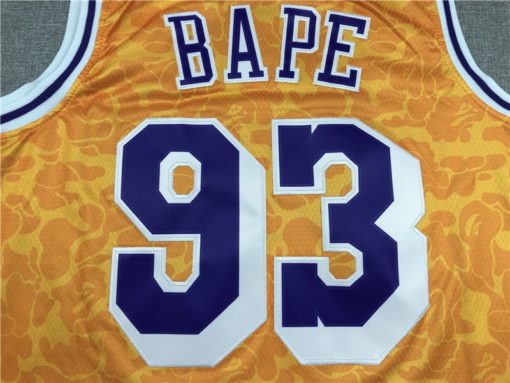 Bape 93 Los Angeles Lakers Jersey Yellow