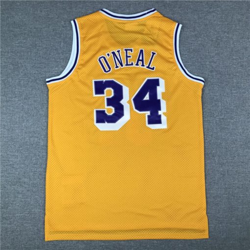 Shaquille O'Neal 34 Los Angeles Lakers Gold M&N 96-97 Hardwood Classics Road Jersey