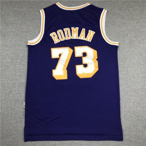 Dennis Rodman 73 Los Angeles Lakers Swingman Purple Throwback Jersey