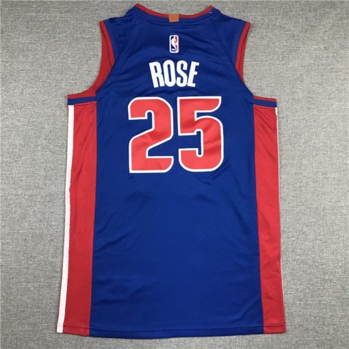 Derrick Rose 25 Detroit Pistons 2020 Blue Icon Edition Jersey