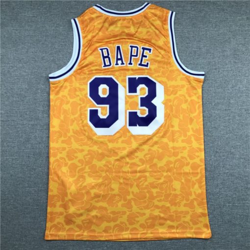 Bape 93 Los Angeles Lakers Jersey Yellow