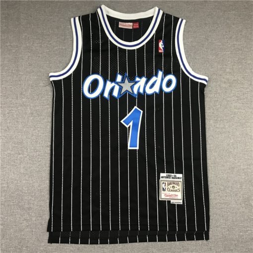 Penny Hardaway 1 Orlando Magic Hardwood Classics Black Vintage Jersey