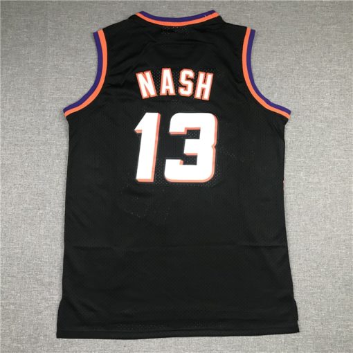 Steve Nash 13 Suns Black Hardwood Classics Throwback 90s Jersey