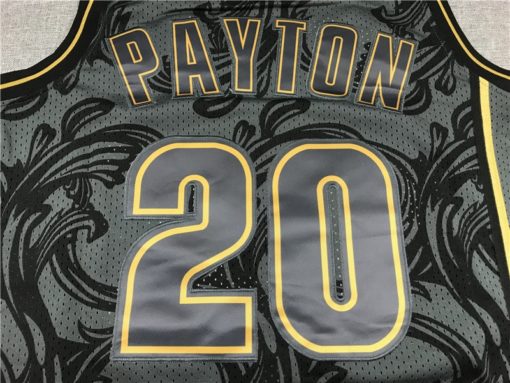 Gary Payton 20 Seattle SuperSonics Black 1995-96 Hardwood Classics Toile Swingman Jersey