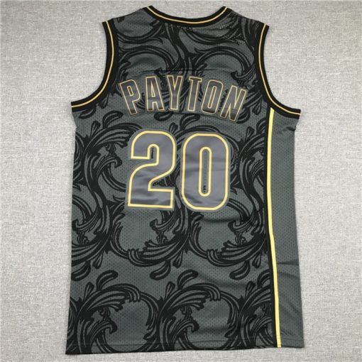 Gary Payton 20 Seattle SuperSonics Black 1995-96 Hardwood Classics Toile Swingman Jersey