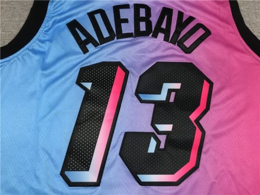 Bam Adebayo 13 Miami Heat 2021 Blue Pink Rainbow City Jersey