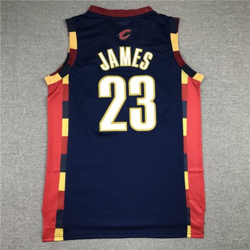 Lebron James 23 Cleveland Cavaliers Navy Throwback Jersey