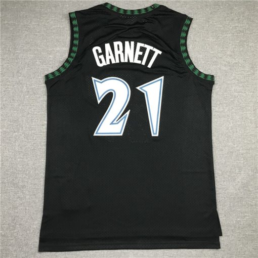 Kevin Garnett 21 Minnesota Timberwolves Retro Black Jersey