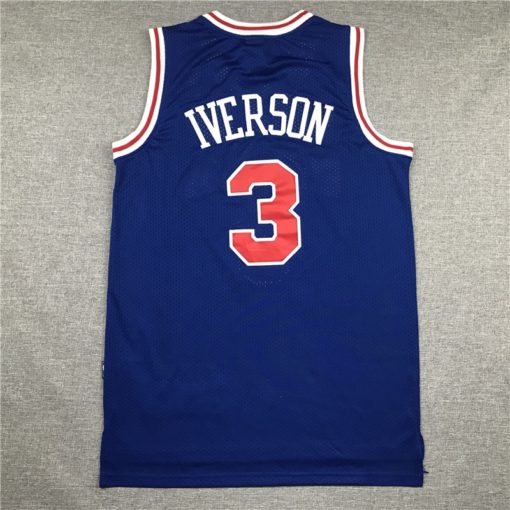 Allen Iverson 3 Philadelphia 76ers 10th Anniversary Blue Jersey