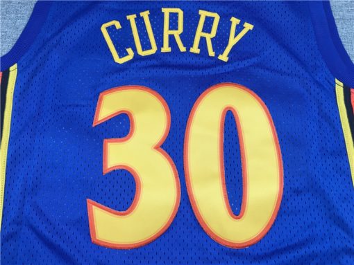 Stephen Curry 30 Golden State Warriors Royal Hardwood Classics Jersey