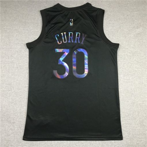 Stephen Curry 30 Golden State Warriors Iridescent Black 2021 HWC Jersey